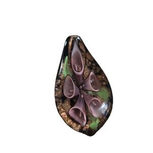 Glass Flower Necklace Pendant